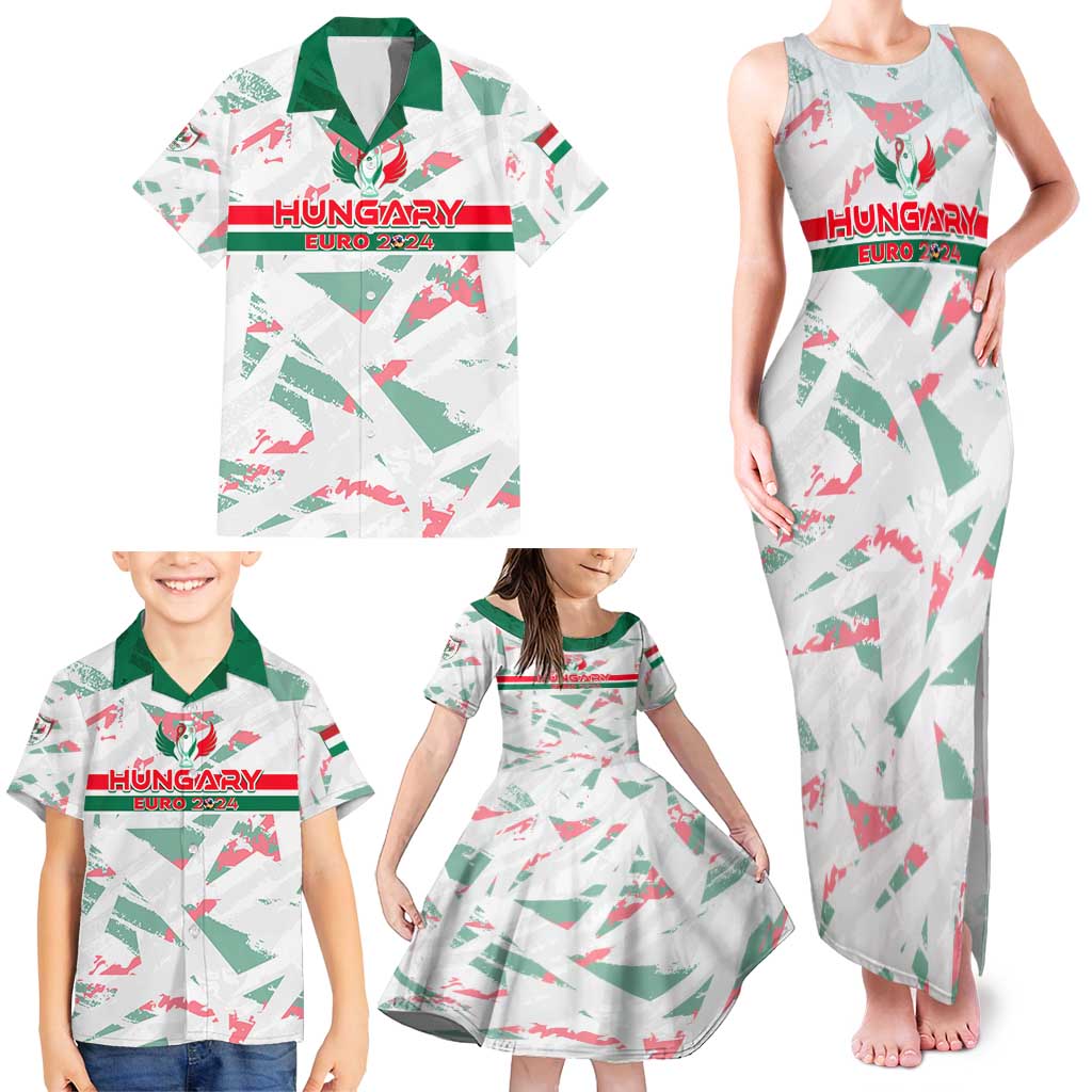 Personalized Hungary Football 2024 Family Matching Tank Maxi Dress and Hawaiian Shirt Trophy Wing Style - Wonder Print Shop