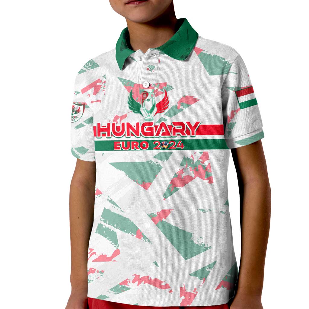 Personalized Hungary Football 2024 Kid Polo Shirt Trophy Wing Style - Wonder Print Shop