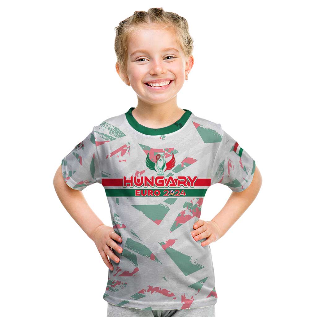 Personalized Hungary Football 2024 Kid T Shirt Trophy Wing Style - Wonder Print Shop