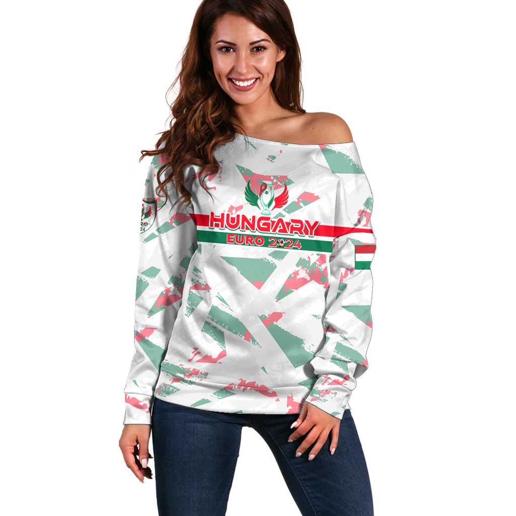 Personalized Hungary Football 2024 Off Shoulder Sweater Trophy Wing Style - Wonder Print Shop