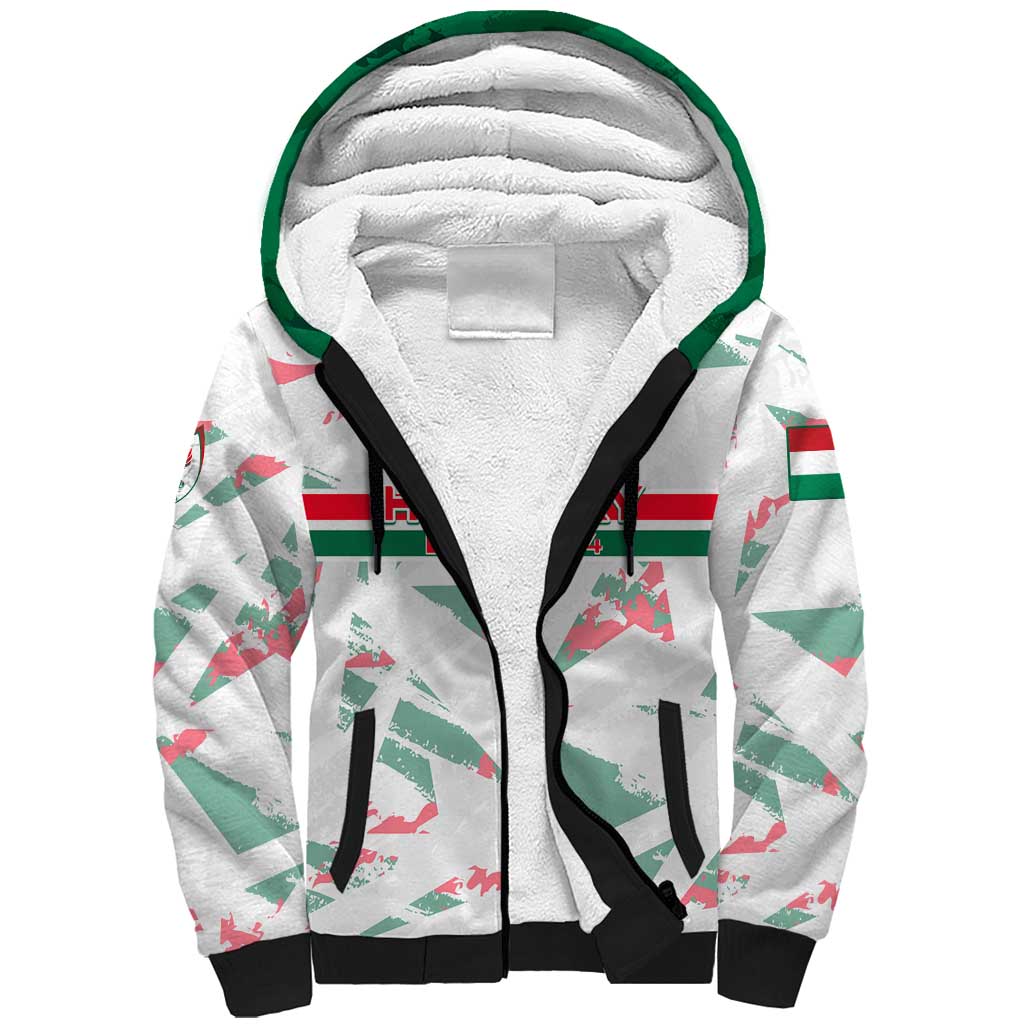 Personalized Hungary Football 2024 Sherpa Hoodie Trophy Wing Style - Wonder Print Shop