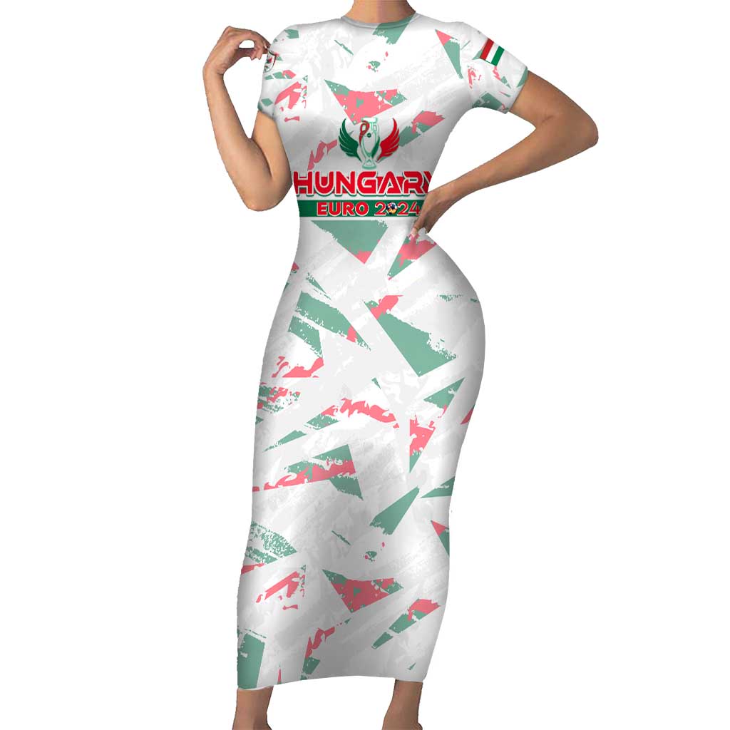 Personalized Hungary Football 2024 Short Sleeve Bodycon Dress Trophy Wing Style - Wonder Print Shop