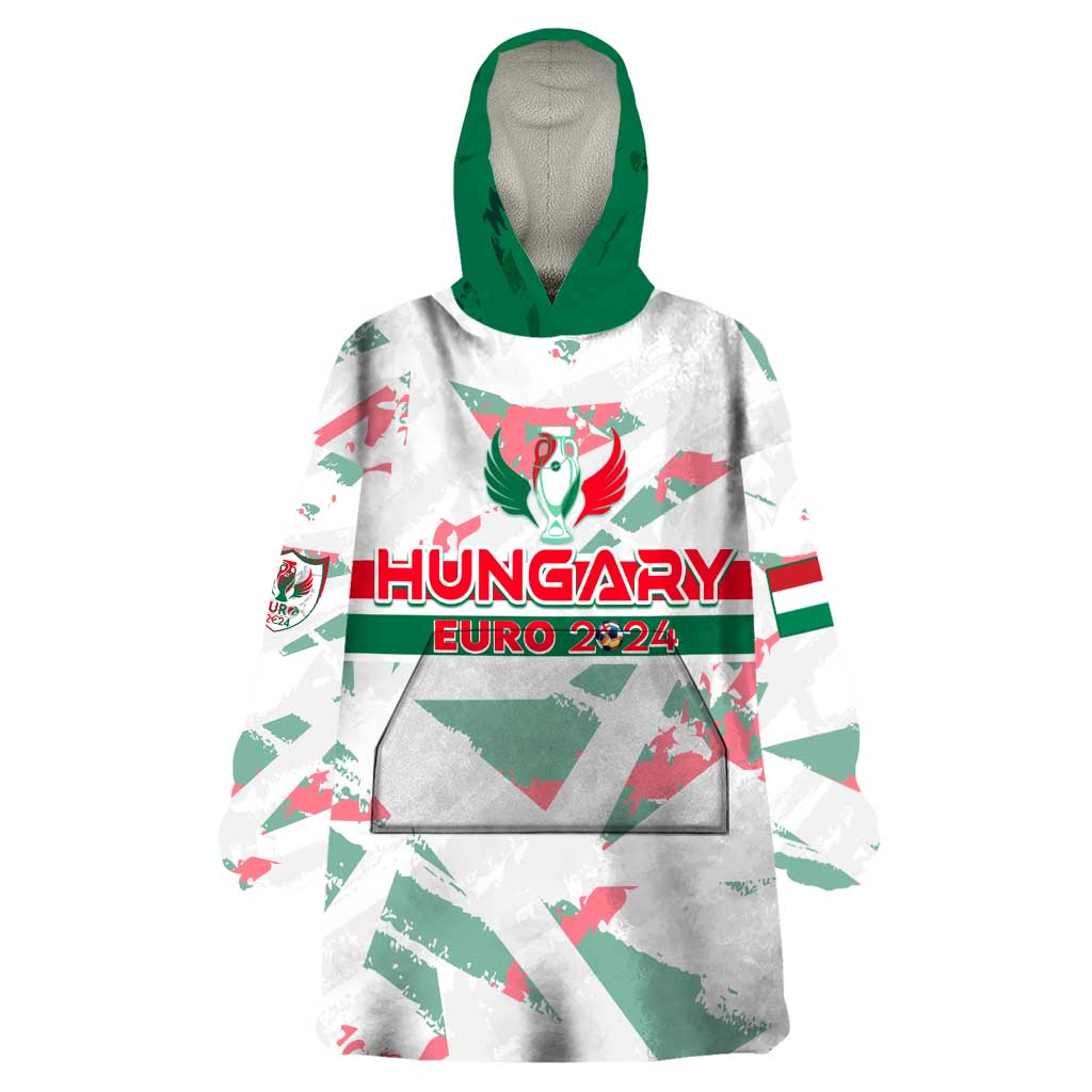 Personalized Hungary Football 2024 Wearable Blanket Hoodie Trophy Wing Style - Wonder Print Shop