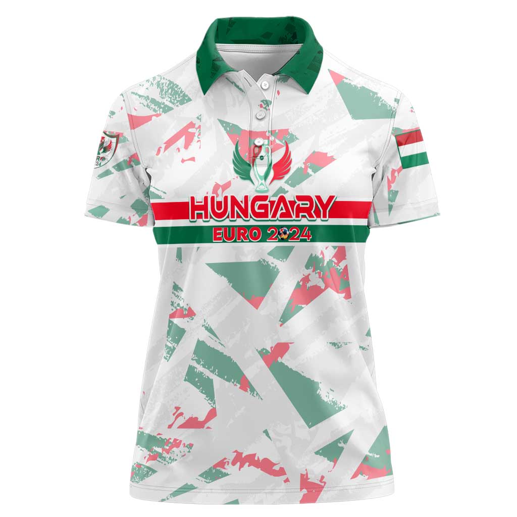 Personalized Hungary Football 2024 Women Polo Shirt Trophy Wing Style - Wonder Print Shop