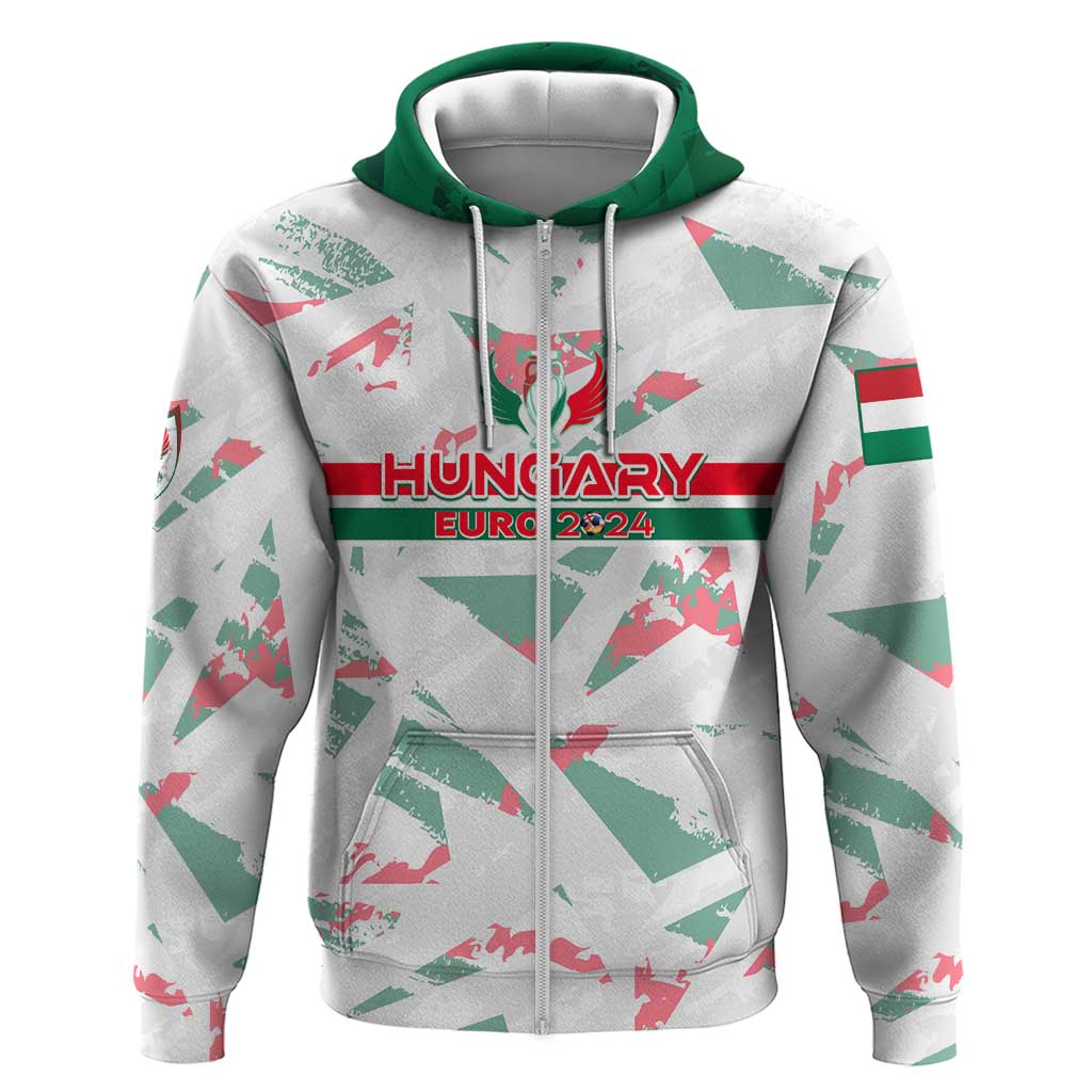 Personalized Hungary Football 2024 Zip Hoodie Trophy Wing Style - Wonder Print Shop