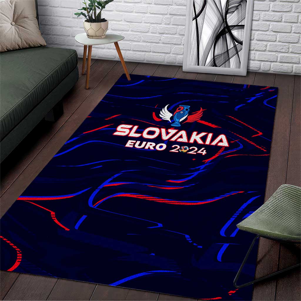 Slovakia Football 2024 Area Rug Trophy Wing Style - Wonder Print Shop