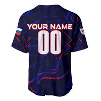 Personalized jersey back, dark blue V-neck with YOUR NAME and 00 number graphic