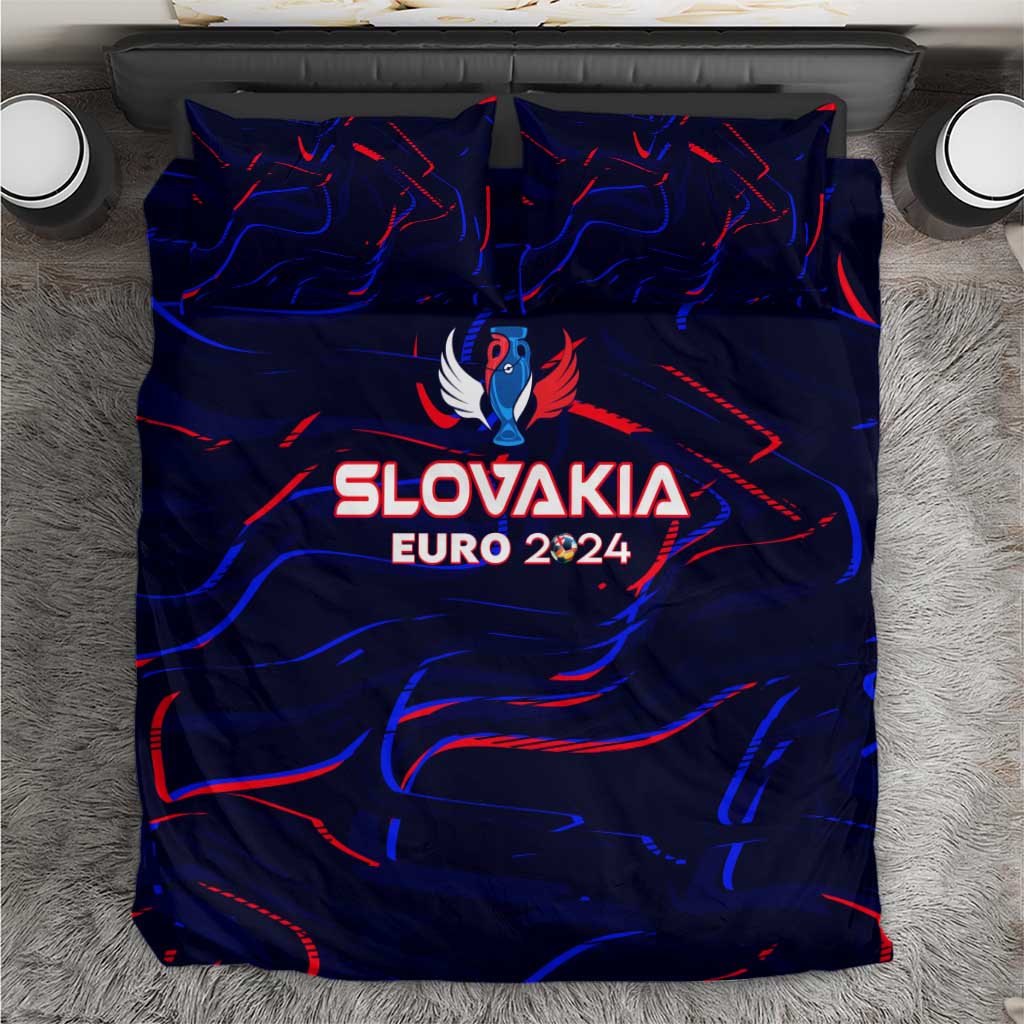 Slovakia Football 2024 Bedding Set Trophy Wing Style - Wonder Print Shop