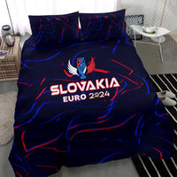 Dark blue duvet cover with SLOVAKIA EURO 2024 logo and two matching pillows