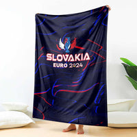 Navy Slovakia Euro 2024 wing design blanket with central emblem and red/blue lines