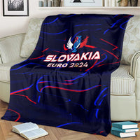 Navy Slovakia Euro 2024 wing design blanket over sofa arm, emblem and red/blue streaks