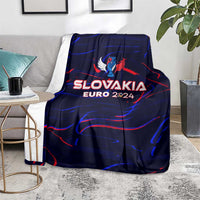 Navy Slovakia Euro 2024 wing design blanket, bold emblem and text with red/blue swirls