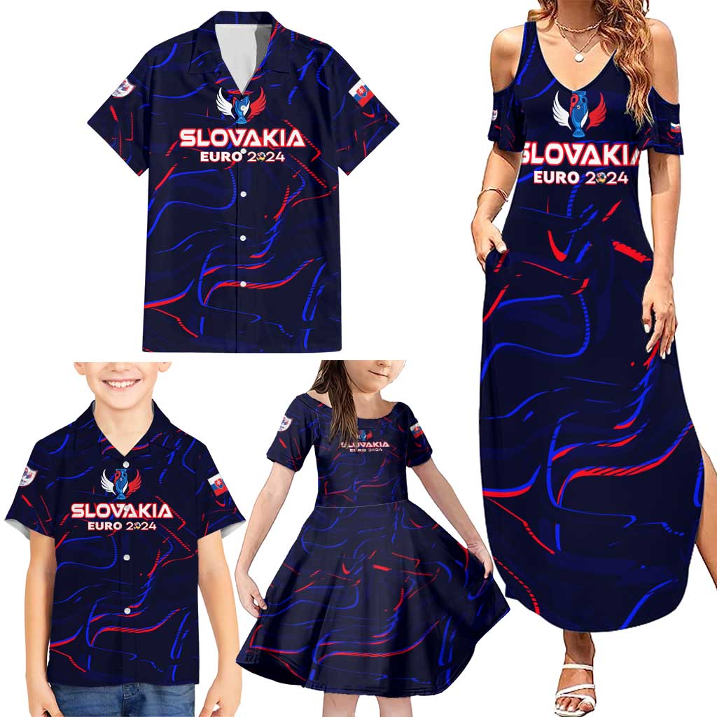 Personalized Slovakia Football 2024 Family Matching Summer Maxi Dress and Hawaiian Shirt Trophy Wing Style - Wonder Print Shop