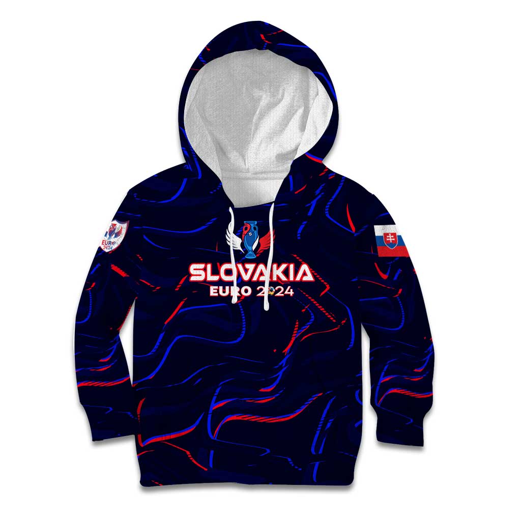 Personalized Slovakia Football 2024 Kid Hoodie Trophy Wing Style - Wonder Print Shop