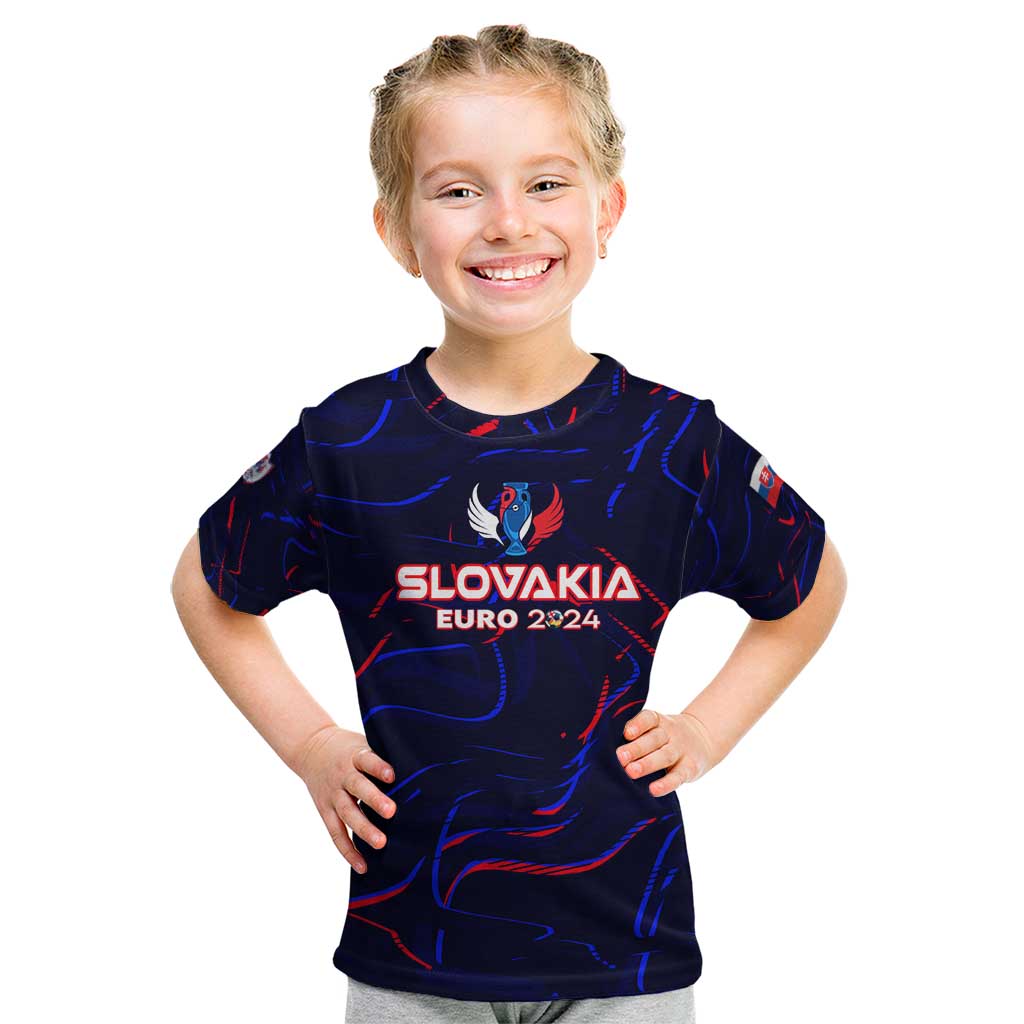 Personalized Slovakia Football 2024 Kid T Shirt Trophy Wing Style - Wonder Print Shop