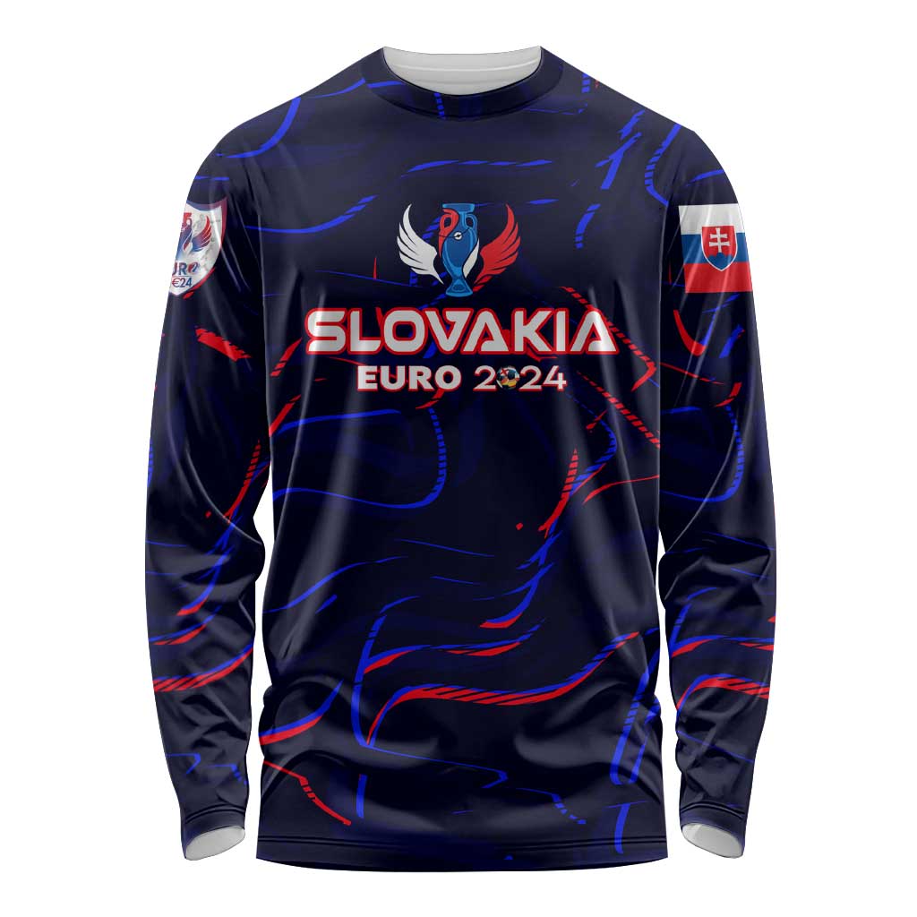 Personalized Slovakia Football 2024 Long Sleeve Shirt Trophy Wing Style - Wonder Print Shop