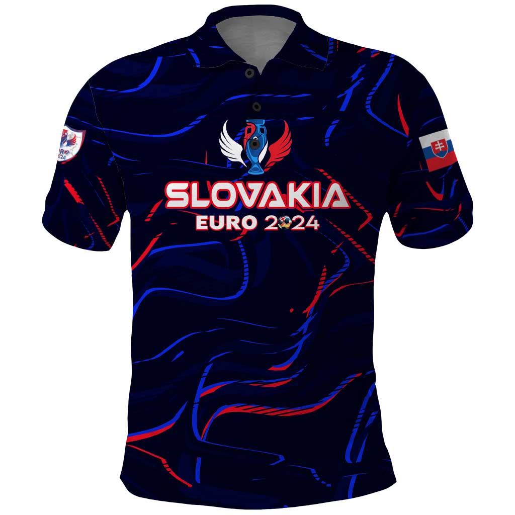 Personalized Slovakia Football 2024 Polo Shirt Trophy Wing Style - Wonder Print Shop