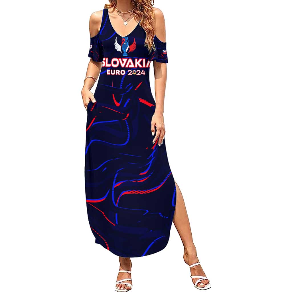 Personalized Slovakia Football 2024 Summer Maxi Dress Trophy Wing Style - Wonder Print Shop