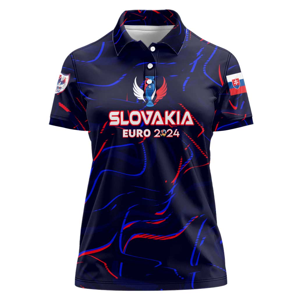 Personalized Slovakia Football 2024 Women Polo Shirt Trophy Wing Style - Wonder Print Shop