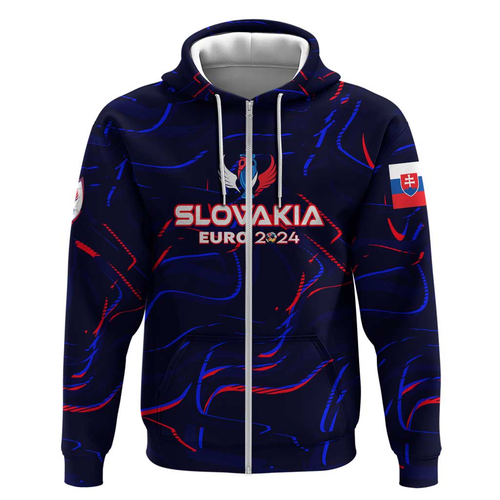 Personalized Slovakia Football 2024 Zip Hoodie Trophy Wing Style - Wonder Print Shop