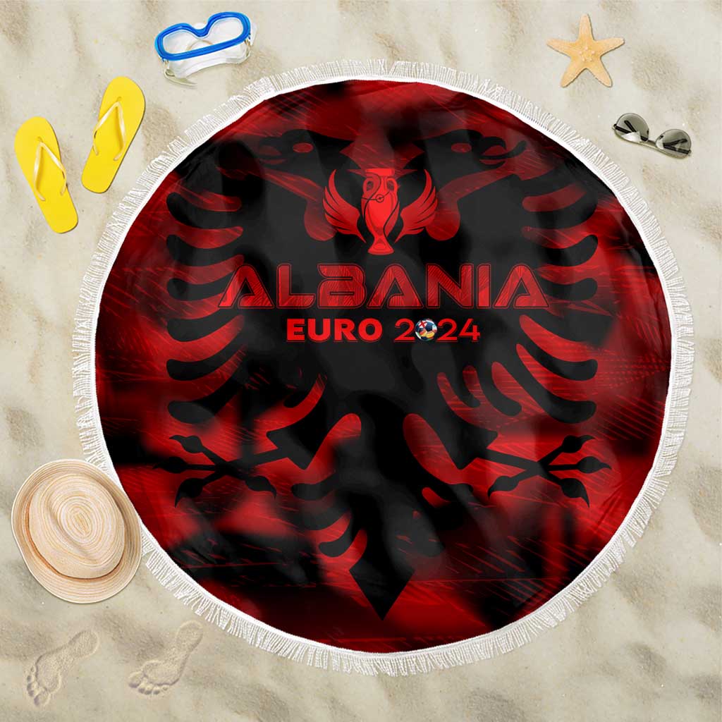 Albania Football 2024 Beach Blanket Trophy Wing Style - Wonder Print Shop