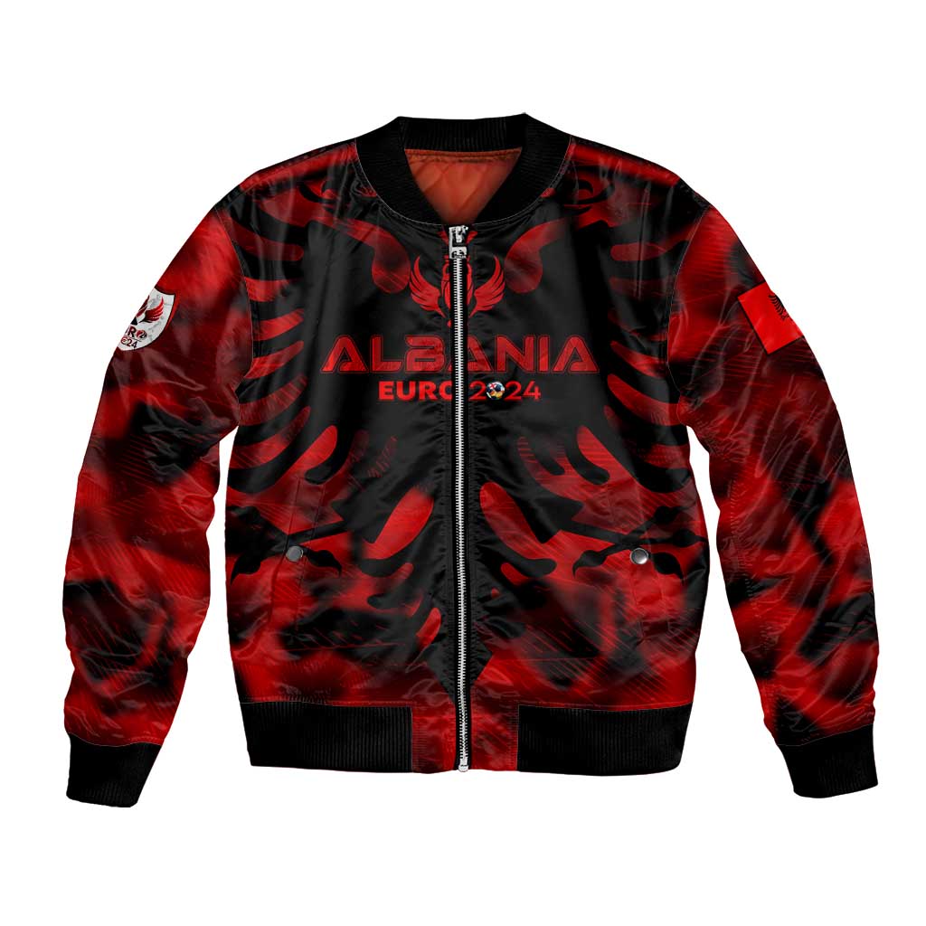 Personalized Albania Football 2024 Bomber Jacket Trophy Wing Style - Wonder Print Shop