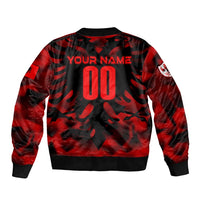 Albania 2024 bomber jacket, black-and-red camo back with 'YOUR NAME' and number 00