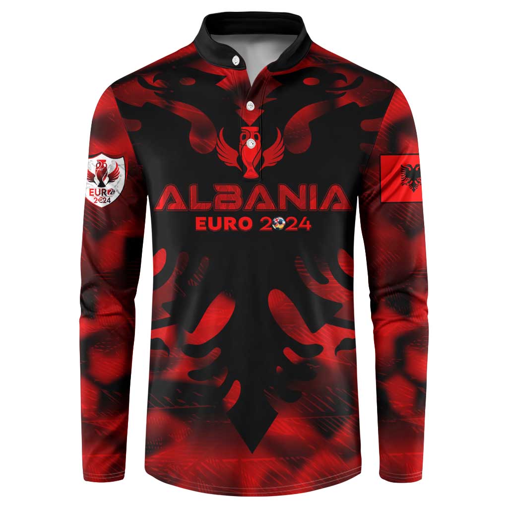 Personalized Albania Football 2024 Button Sweatshirt Trophy Wing Style - Wonder Print Shop