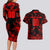 Personalized Albania Football 2024 Couples Matching Long Sleeve Bodycon Dress and Hawaiian Shirt Trophy Wing Style - Wonder Print Shop