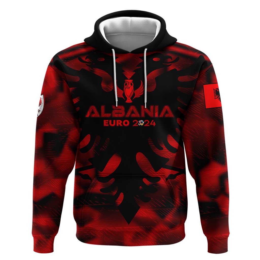 Personalized Albania Football 2024 Hoodie Trophy Wing Style - Wonder Print Shop