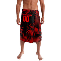 Red and black football-style sarong with front name/number print, knee length