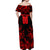 Personalized Albania Football 2024 Off Shoulder Maxi Dress Trophy Wing Style - Wonder Print Shop