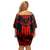 Personalized Albania Football 2024 Off Shoulder Short Dress Trophy Wing Style - Wonder Print Shop