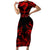 Personalized Albania Football 2024 Short Sleeve Bodycon Dress Trophy Wing Style - Wonder Print Shop