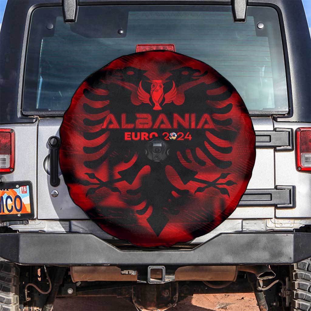 Albania Football 2024 Spare Tire Cover Trophy Wing Style - Wonder Print Shop