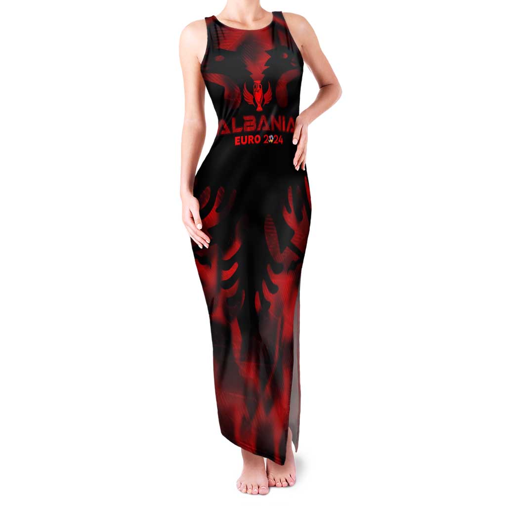 Personalized Albania Football 2024 Tank Maxi Dress Trophy Wing Style - Wonder Print Shop