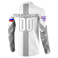White back button sweatshirt with 'YOUR NAME' and 00 number graphic, Slovenia flag accents