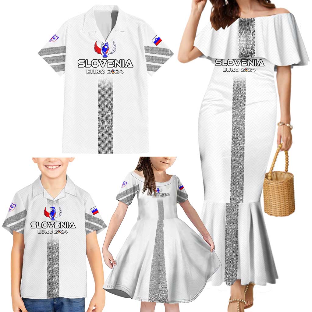 Personalized Slovenia Football 2024 Family Matching Mermaid Dress and Hawaiian Shirt Trophy Wing Style - Wonder Print Shop