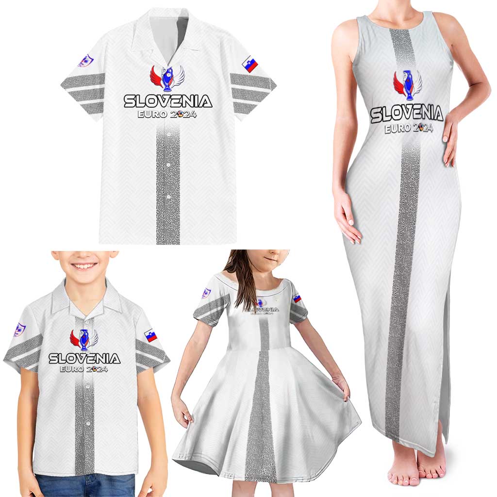 Personalized Slovenia Football 2024 Family Matching Tank Maxi Dress and Hawaiian Shirt Trophy Wing Style - Wonder Print Shop