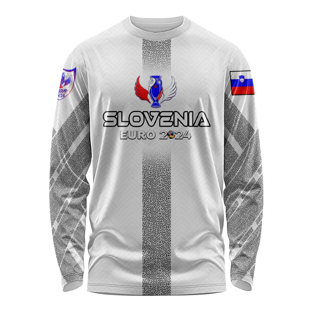 Personalized Slovenia Football 2024 Long Sleeve Shirt Trophy Wing Style - Wonder Print Shop