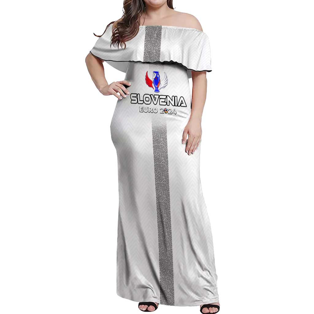 Personalized Slovenia Football 2024 Off Shoulder Maxi Dress Trophy Wing Style - Wonder Print Shop