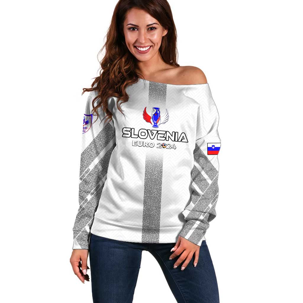 Personalized Slovenia Football 2024 Off Shoulder Sweater Trophy Wing Style - Wonder Print Shop