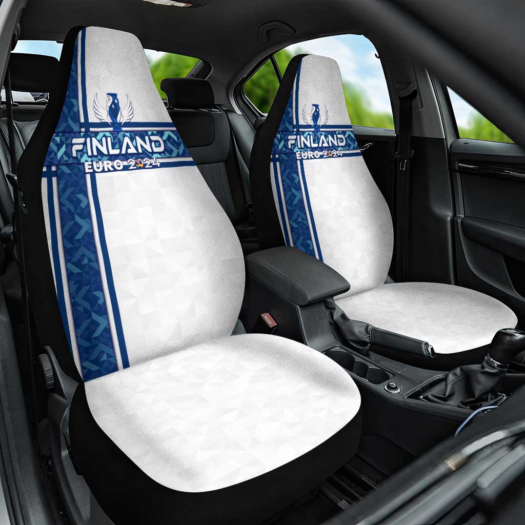 Finland Football 2024 Car Seat Cover Trophy Wing Style - Wonder Print Shop