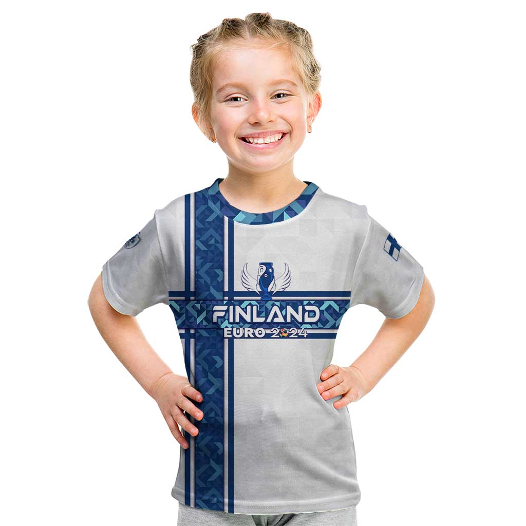 Personalized Finland Football 2024 Kid T Shirt Trophy Wing Style - Wonder Print Shop