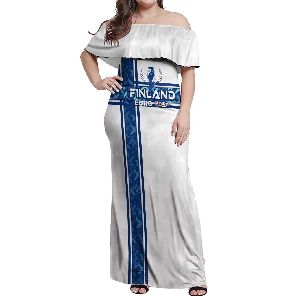 Personalized Finland Football 2024 Off Shoulder Maxi Dress Trophy Wing Style - Wonder Print Shop