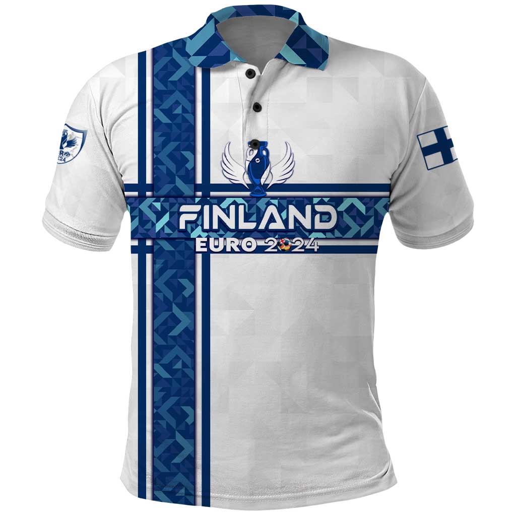 Personalized Finland Football 2024 Polo Shirt Trophy Wing Style - Wonder Print Shop