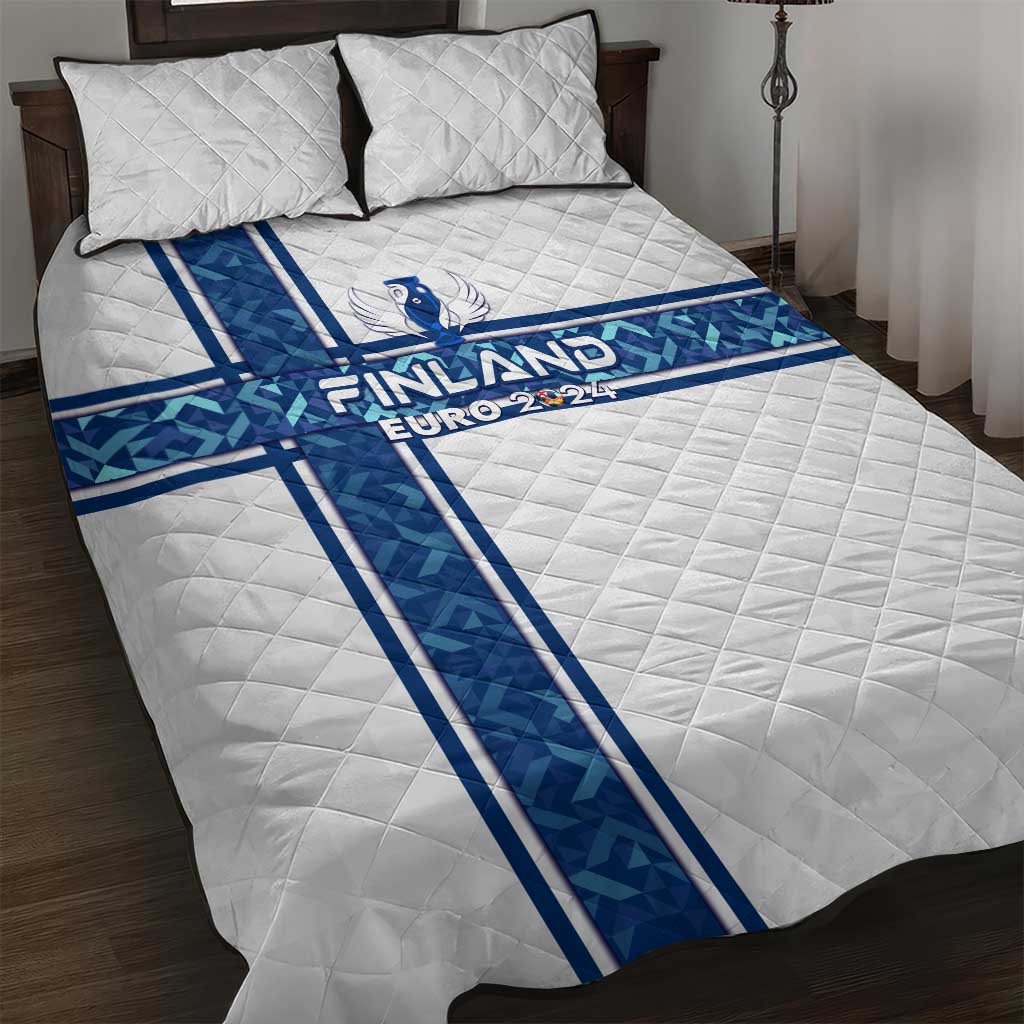 Finland Football 2024 Quilt Bed Set Trophy Wing Style