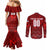 Personalized Serbia Football 2024 Couples Matching Mermaid Dress and Long Sleeve Button Shirt Trophy Wing Style