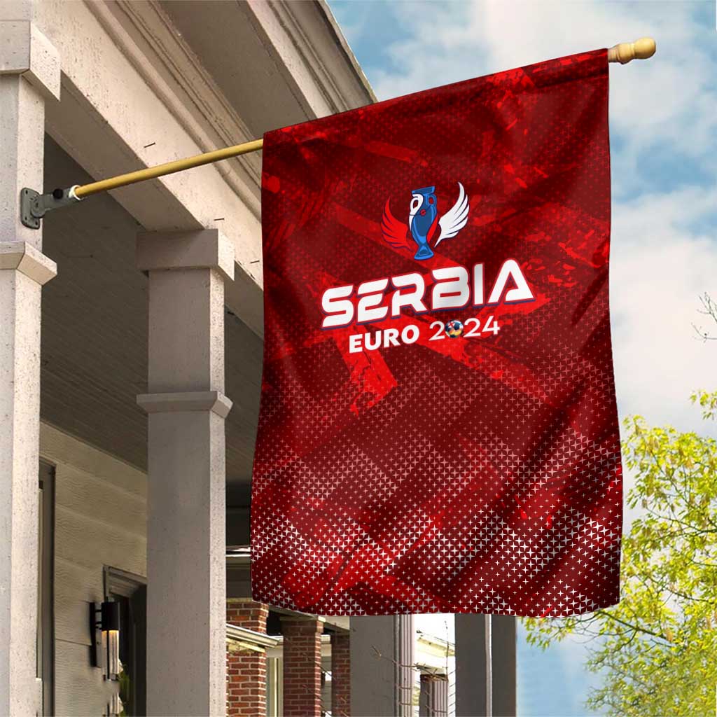 Serbia Football 2024 Garden Flag Trophy Wing Style - Wonder Print Shop