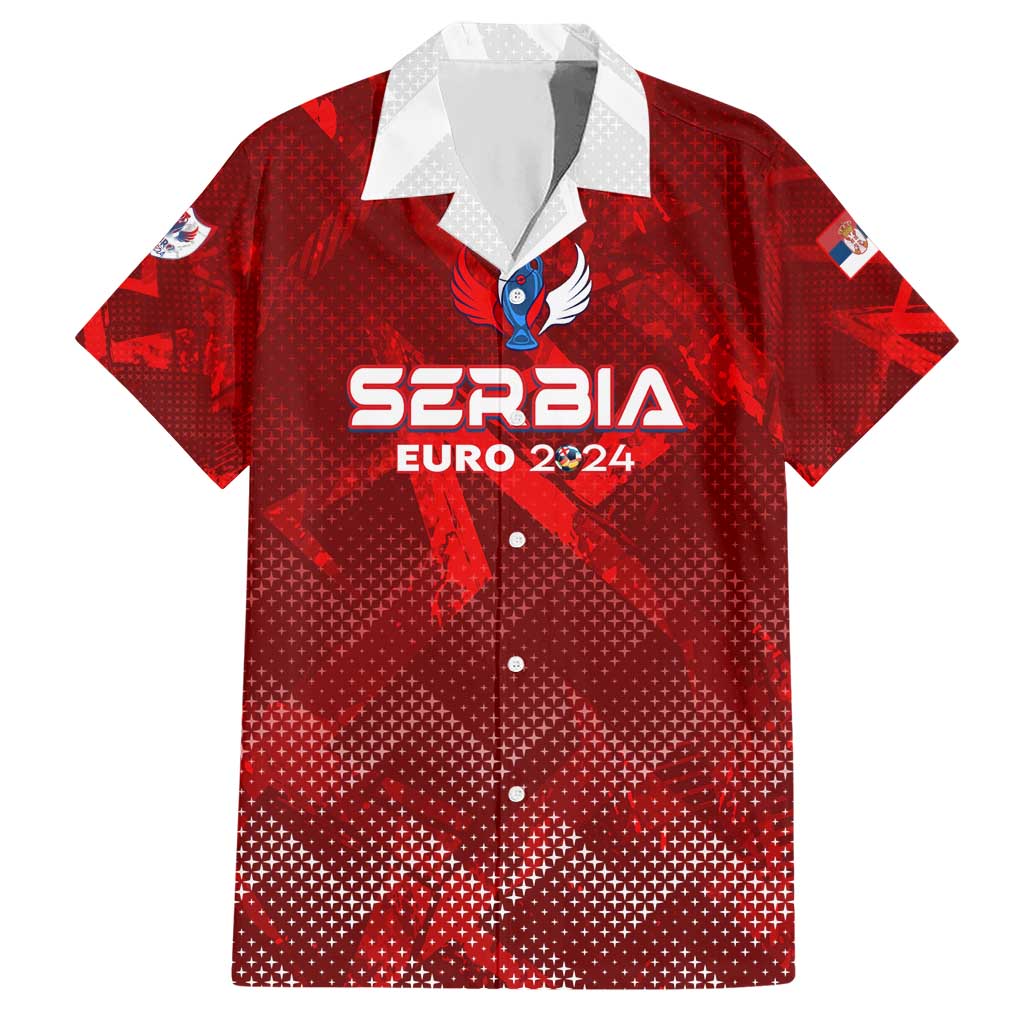 Personalized Serbia Football 2024 Hawaiian Shirt Trophy Wing Style - Wonder Print Shop